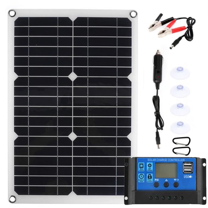 XINPUGUANG Kit 200W 12V Panneaux Solaires 2x100W Avec Contrôleur 20A - Camping-Car Bateau