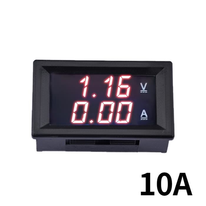 Voltmètre Ampèremètre Numérique Voltage-ampèremètre Panneau (noir) (1pcs)
