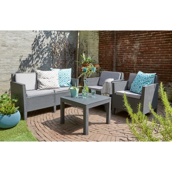 Allibert Salon De Jardin Coloris Graphite Achat Vente Ensemble
