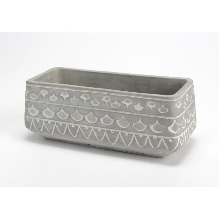 Cache Pot Rectangulaire Haut Cache Pot Rectangulaire Massai Ciment Multicolore 10 X 25 X 11
