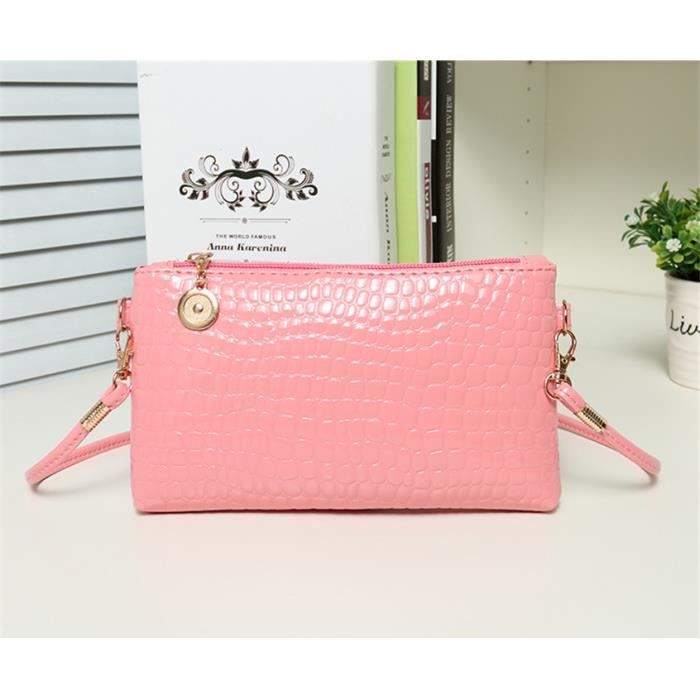 Elegance Sac a main femme sac bandouliere portefeuille petit sac femme rose Cdiscount Bagagerie Maroquinerie