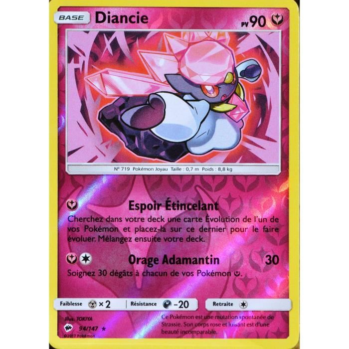 Carte Pokémon 94147 Diancie 90 PV HOLO REVERSE SL3 Soleil et Lune