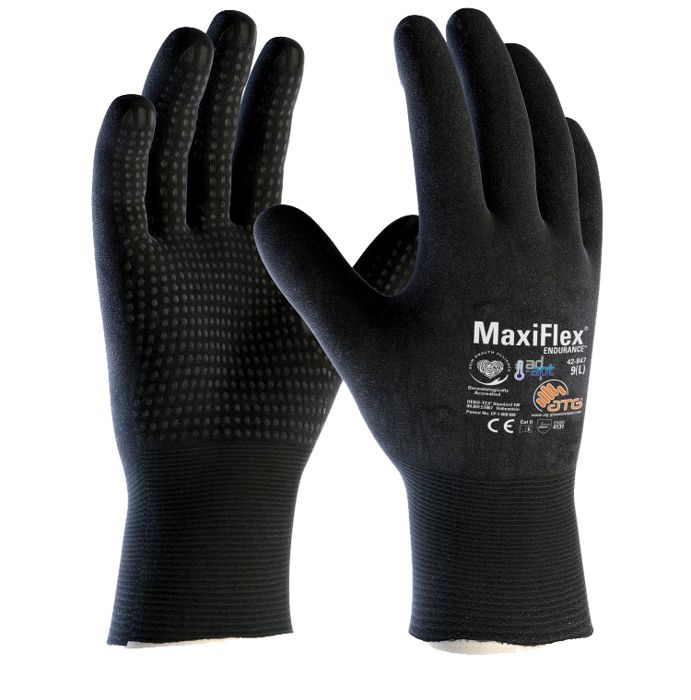 Gants de travail - ATG - MAXIFLEX ENDURANCE - Support tricoté Nylon/Lycra - Paumes picot nitrile