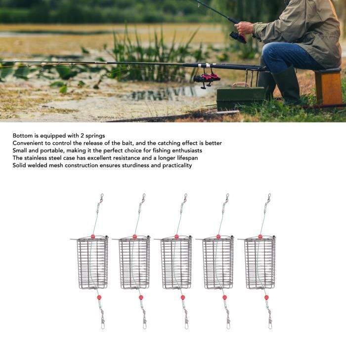 Fafeicy Cage à appâts de pêche 4 pièces Portable léger appâts de pêche