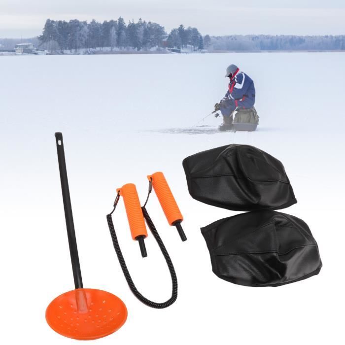 Dpofirs Pics à Glace Sécurité – 2 Pointes, Rétractables, Acier Inoxydable, Poignée Ergonomique, Orange, Pour Pêche Sur Glace, Patinage, Urgence