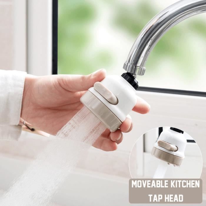 robinet de cuisine avec tuyau flexible réglable à 360 ° 2 douchettes réglables flexible silicone Noir finition de qualité Aquam 