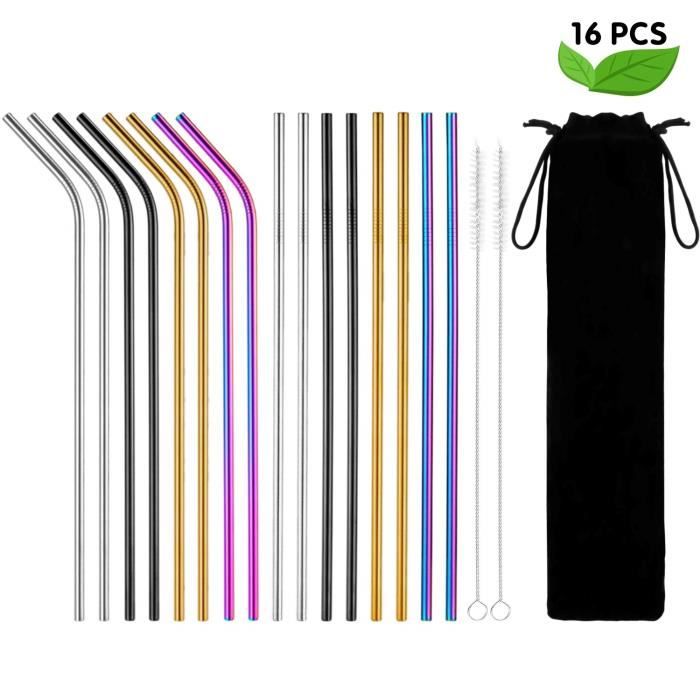 GARLIC PRESS Ensemble Pailles métalliques réutilisables Multicolore Bubble Tea 5 pailles Boba en Acier Inoxydable Pailles à Boire en métal Extra Larges avec brosses de Nettoyage pour Smoothie GARLIC PRESS Ensemble Pailles métalliques réutilisables Multicolore Bubble Tea 5 pailles Boba en Acier Inoxydable Pailles à Boire en métal Extra Larges avec brosses de Nettoyage pour Smoothie