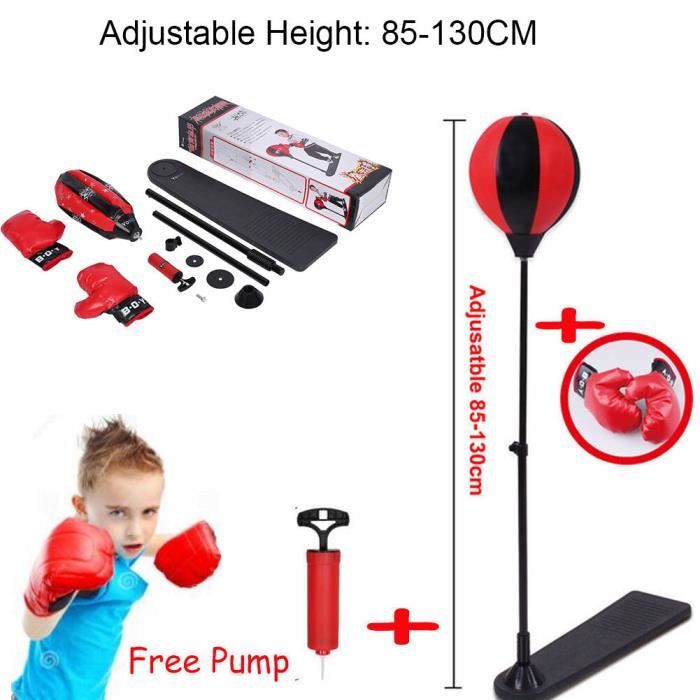 Punching Ball de Vitesse /Sac de Frappe /Réglable Avec Gants de Boxe Set Base de Pied Pour