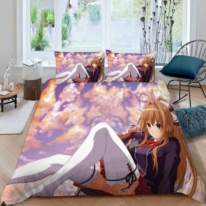 Parure De Lit Anime Demon Hunters - Housse Couette 135x200 Cm + Taies Oreiller, Microfibre Douce, Enfant/Ado