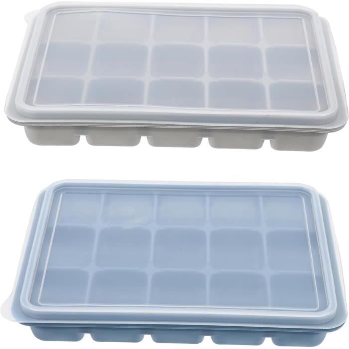 Ankway Lot De 2 Bacs à Glaçons En Silicone Avec Couvercle - 30