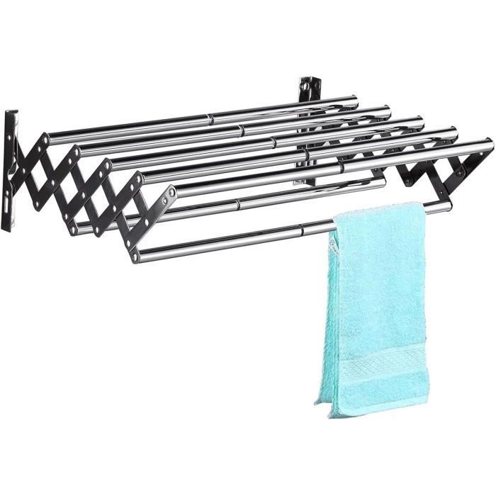 Étendoir À Linge Mural Rétractable Séchoir À Linge Pliable Porte