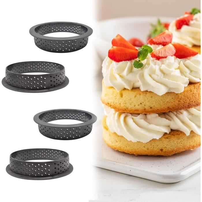 8 Cercles à Tarte En Silicone Perforés - Résistants à La Chaleur, Formes Rondes Et Ovales, Antiadhésifs, Pour Pâtisserie Maison