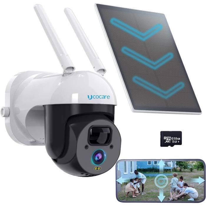 Caméra Surveillance WiFi Extérieure Sans Fil - 2K, Batterie Et Panneau Solaire, Modèle S1