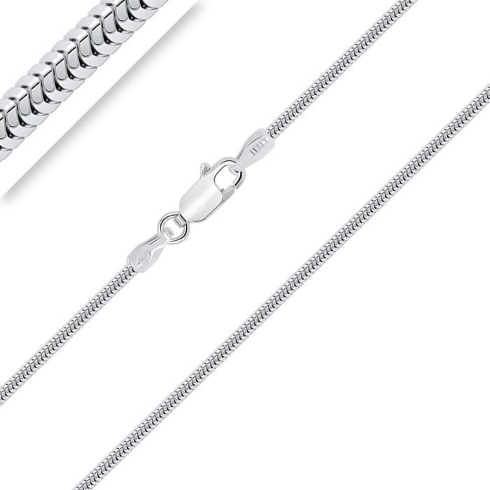 Chaîne Enfant Bébé Argent 925 Rhodiée Maille Forçat Diamantée 1mm - 32 à 40 Cm Planetys