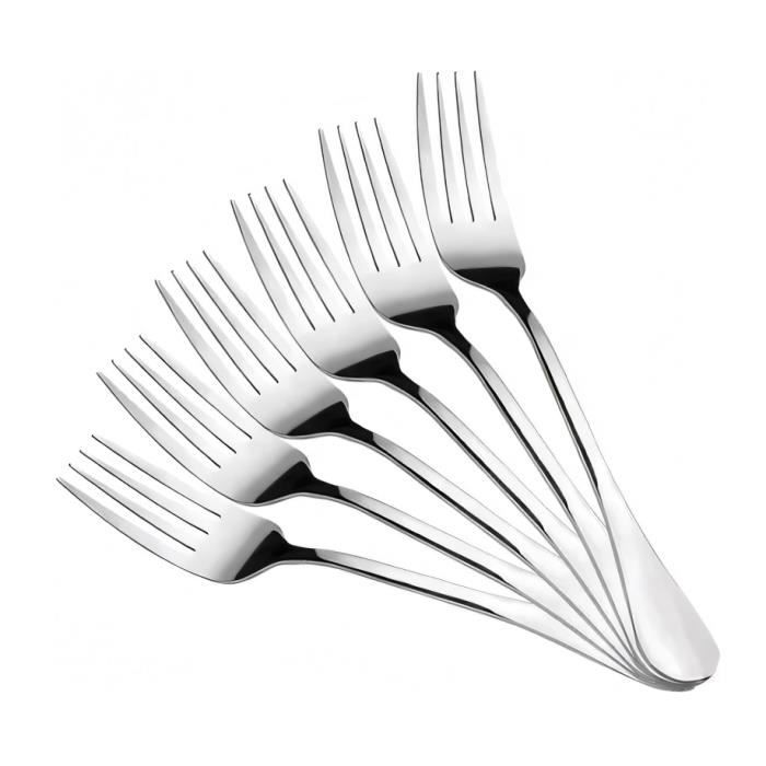 Fourchettes de table - Acier inoxydable - Set de 6 - 17.7cm - Bords arrondis - Lave-vaisselle compatible