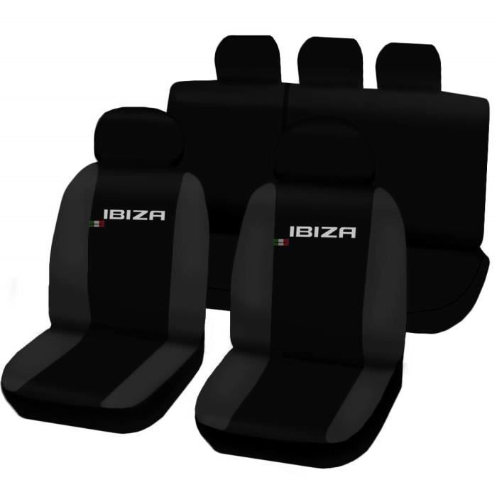 Lupex Shop N. GS Housses de siège Auto Seat Ibiza 4 à série Bicolore Nero-Grigio foncé