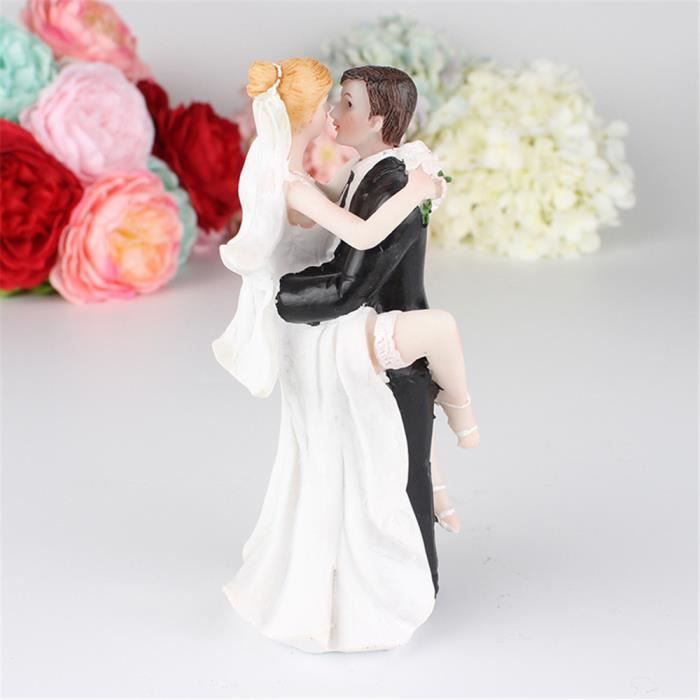 Couple De Mariage Drole Decoration De Gateau Resine Artisanat Ornements Fournitures De Mariage Poi1729 Cdiscount Maison
