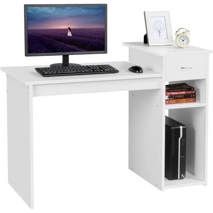 Bureau Ordinateur Style Industriel – MDF Et Métal – 100x50x76 Cm – Neuf