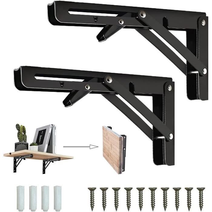 Support Console Rabattable AJW-2 Pièces Equerre pour Etagere Murale Équerre Pliante Support ...