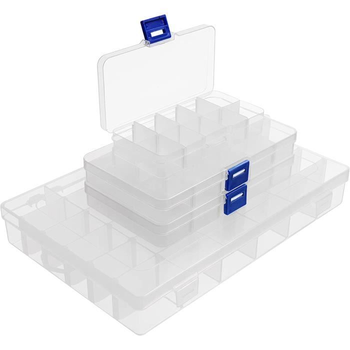 Boite Plastique Transparente Avec Couvercle (H)60x(L)200x(l)150mm Fermeture Bleu (SUNWARE QLINE Box 1L) - Maison