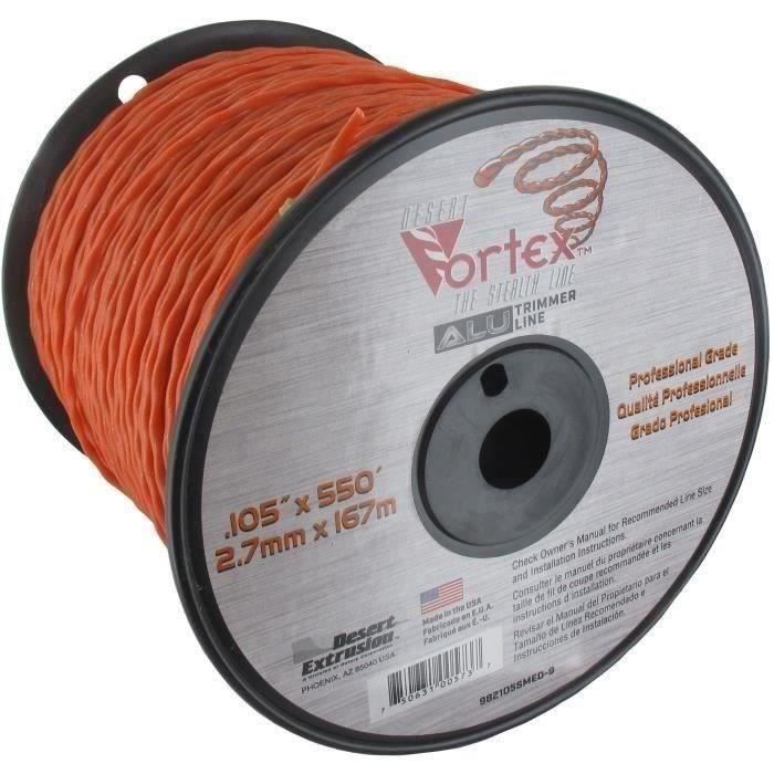 Bobine Fil nylon copolymère VORTEX Alu orange - Longueur: 167m, Ø: 2,70mm