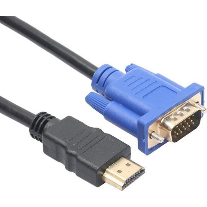 VENTION Câble HDMI vers VGA plaqué or HDMI mâle vers VGA mâle D-SUB Adaptateur 15 broches 