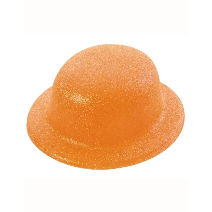 Chapeau melon à paillettes dorées