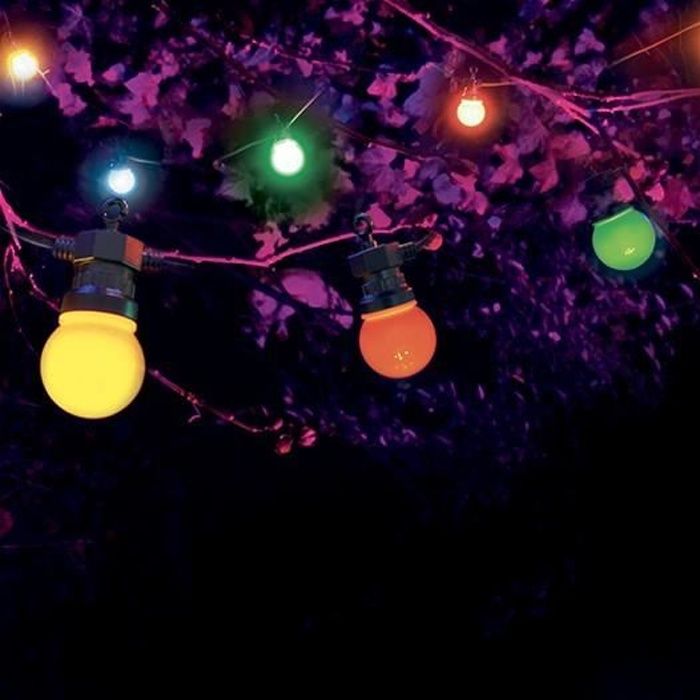 guirlande guinguette 10m multicolore raccordable avec prise guirlande lumineuse style guinguette pour fêtes et soirées