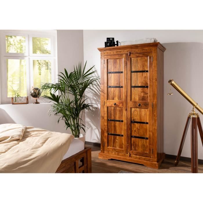 Armoire - Bois massif dacacia laqué (Miel) - Style colonial - OXFORD #0401 Armoire - Bois massif dacacia laqué (Miel) - Style colonial - OXFORD #0401