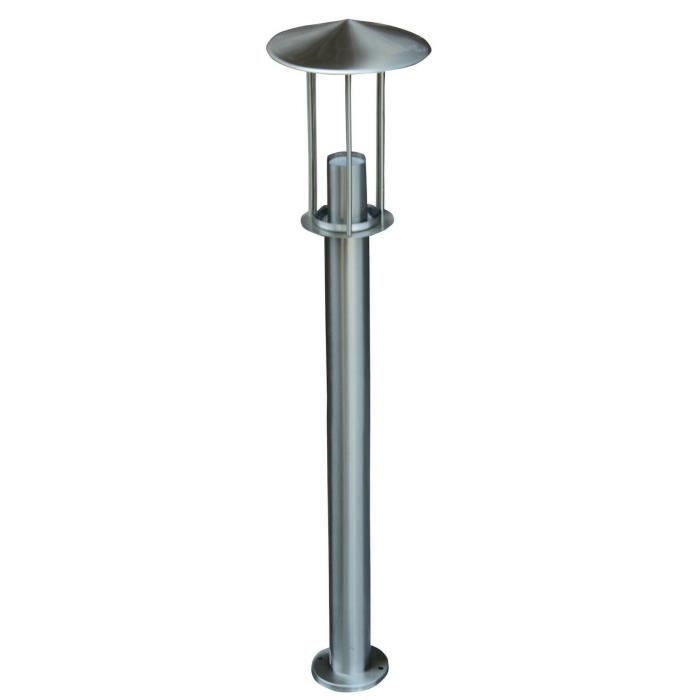 GRANDE BORNE LAMPE JARDIN BALISE INOX COLONNE DESIGN ALLEE CHEMIN 80 CM