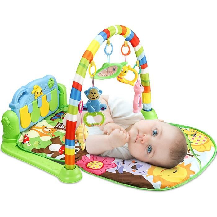 Tapis de jeux d'éveil pour Bébé, 3 en 1 bébé Piano jouer Gym tapis