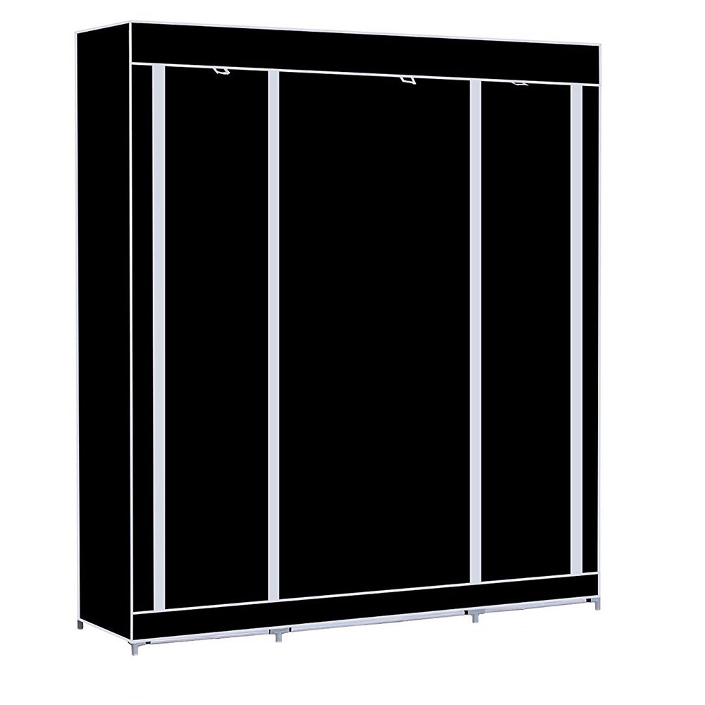 Noir Armoire Penderie Dressing Grande Capacite Xxl Tissu