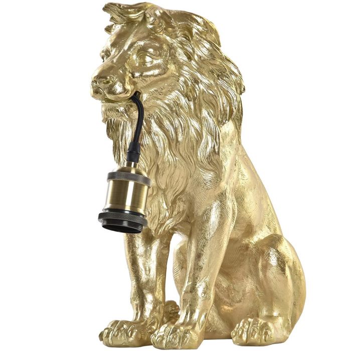Lampe à poser lion doré 35.5 cm