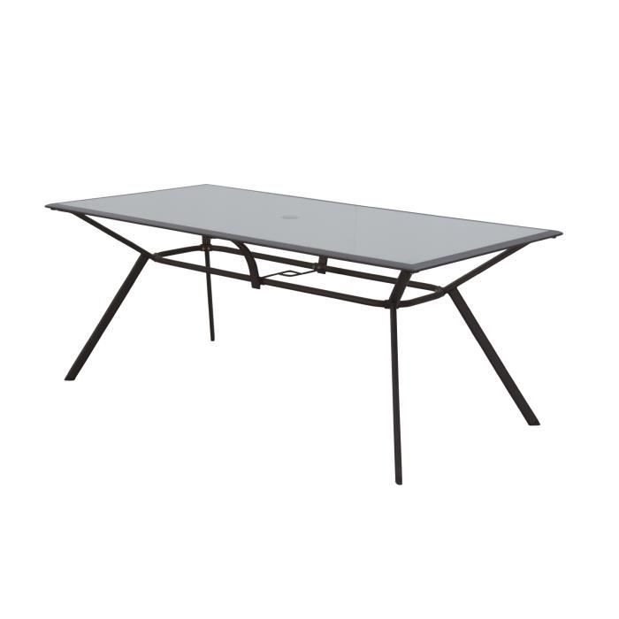 table acier- verre chillvert palermo 180*90*73 cm