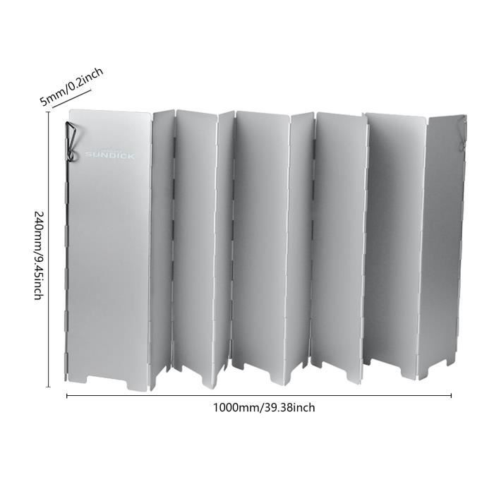 Pare-Brise Pliant De Camping En Alliage De Zinc - Bouclier Anti-Vent Portable Pour Réchaud BBQ Pique-Nique Randonnée