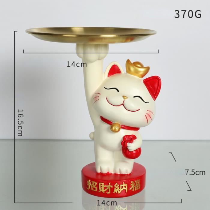 Sculpture De Chat En Céramique Et Pierre – Yeux Bleus, 8 X 8 X 9 Cm, Décoration Porte-bonheur Pour La Maison