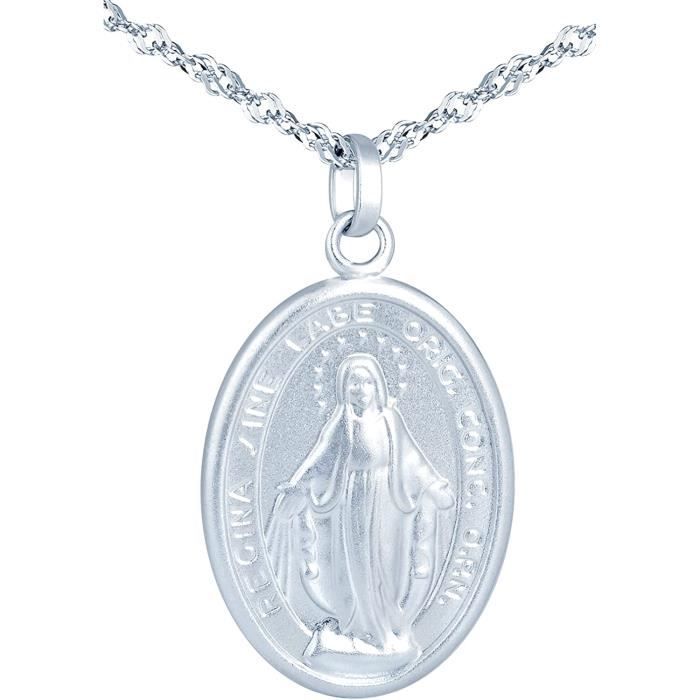 Pendentif Médaille Miraculeuse Gravée En Argent Massif 925/000 - PETUGONS - Neuf Avec étiquettes