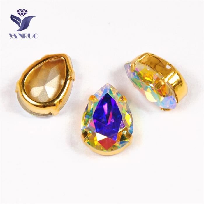 Décorations Vêtements Strass Ovales à Coudre Perlin - 100 Pcs, 15x7mm - Cristal Acrylique Pour Vêtements Et Sacs Pierres Cristal Acrylique