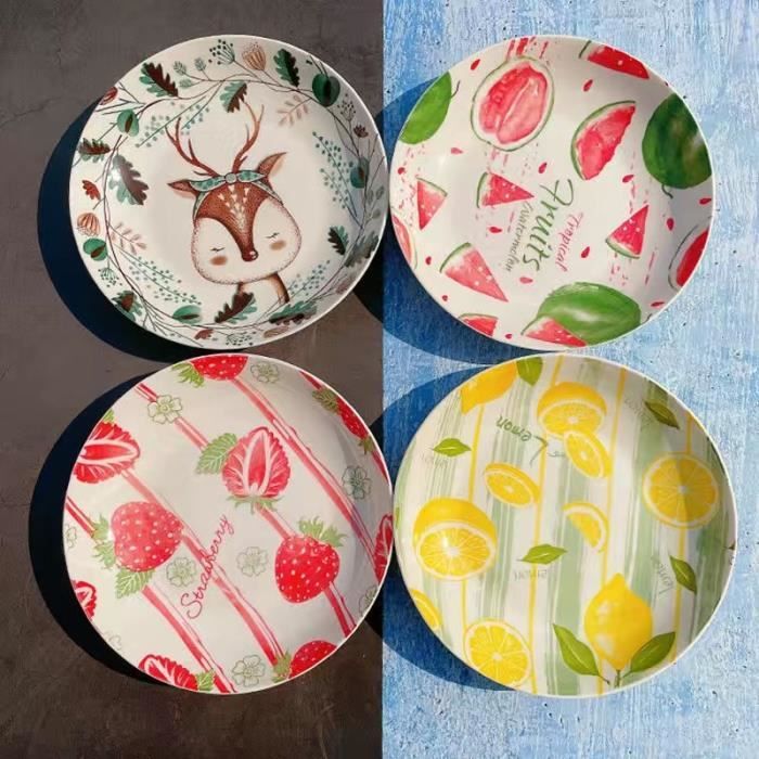 Lot De 8 Assiettes Plastiques Réutilisables Octogonales Vert Anis 24 Cm