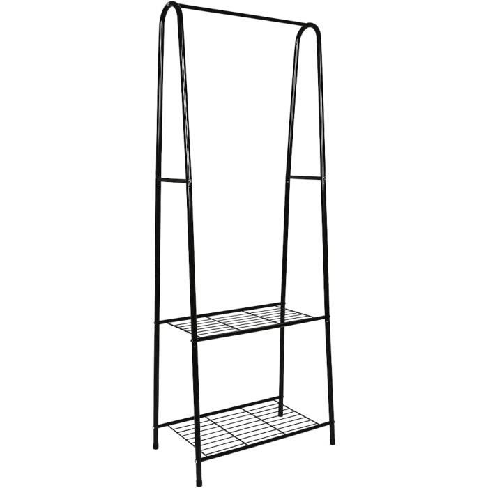 Portant-Penderie À Vêtement Métal Étendoir Séchoir À Linge Porte-Vêtements - Porte-Vêtements Pour Chambre À Coucher - Avec C[q72]