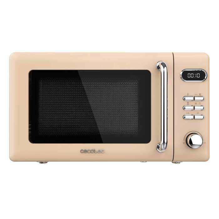 Cecotec Micro-ondes Digital avec Grill Proclean 5110 Retro Beige. 20 L 700 W en 5 niveaux minuterie jusquà 60 min