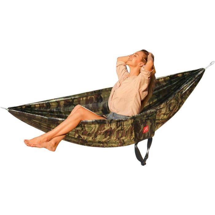 Hamac Ultra-léger Camping, 450lb Capacité de Charge avec Mousquetons et Sangles de qualité