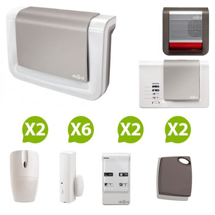 Diagral Alarme sans fil NF&a2p Pack Protection 4 Cdiscount Bricolage