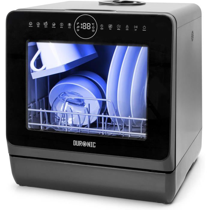 Duronic DW5 BK Lave-vaisselle de table 950W lave vaisselle posable portable compact gain de place pour petite cuisine 7 programmes d - Duronic