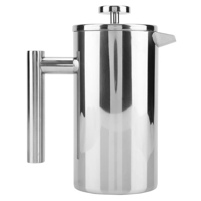 Cafetière French Press Inox Double Paroi 800 Ml - Isolation Thermique - Filtre Précision - Finition Miroir