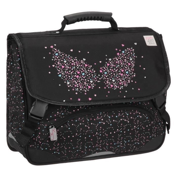 KARL MARC JOHN Cartable 2 Compartiments 6 a 11 ans Classe elementaire 38 cm Noir Enfant Fille Noir Cdiscount Bagagerie Maroquinerie
