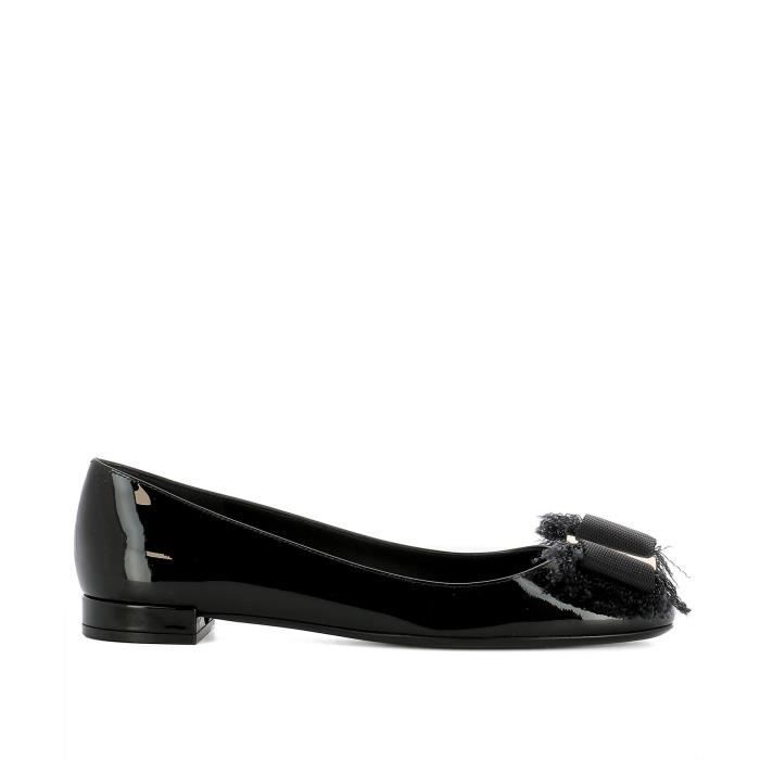 SALVATORE FERRAGAMO FEMME 0678103 NOIR CUIR BALLERINES Noir - Achat / Vente  ballerine - Soldes sur Cdiscount dès le 20 janvier ! Cdiscount