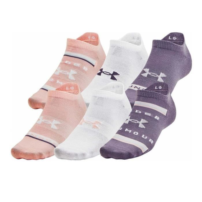 X6 Paires de Chaussette Rose/Blanche/Violette Femme Under Armour Essential