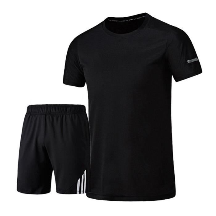 Ensemble de Sport - Fitness - Homme - T-shirt et Short - Séchage Rapide  Noir - Cdiscount Sport