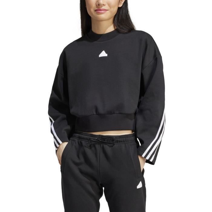 Sweat shirt ADIDAS Future Icons 3 Stripes Noir Manches longues Col arrondi Cdiscount Pret a Porter